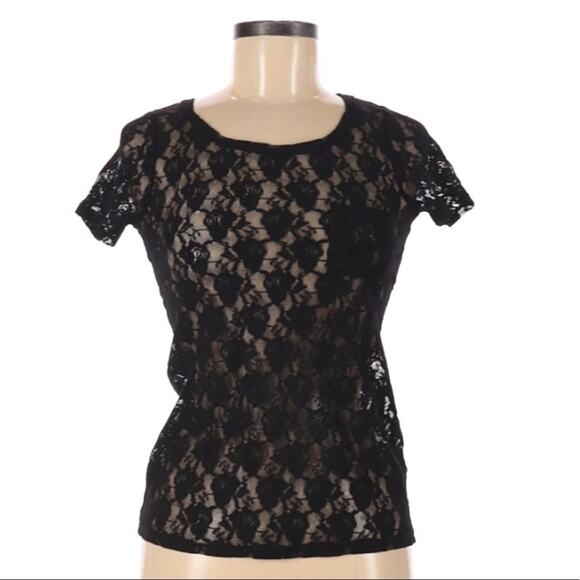 Splendid lace rose top black size Medium - Picture 1 of 5